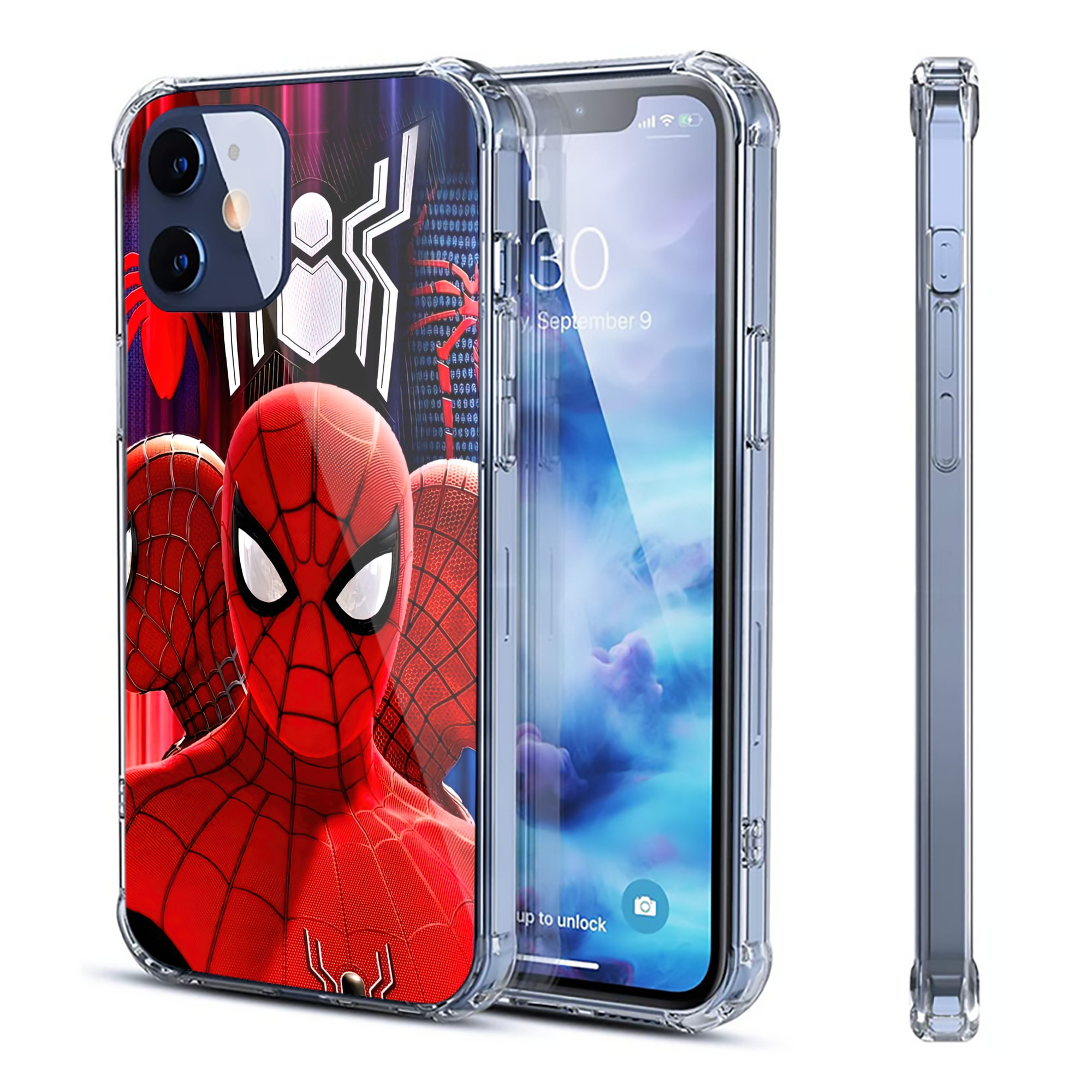 （画像用） Spider Man スパイダーマン 【iPhone 12シリーズ対応】透明スマホケース（クリアソフトケース）